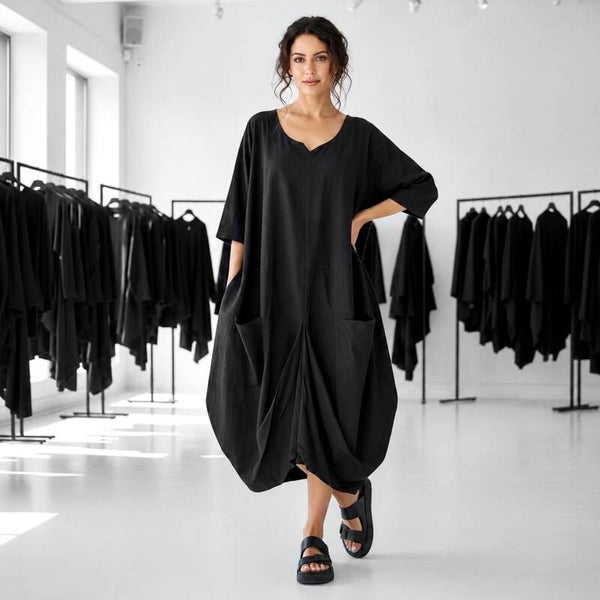 exklusives Kleid "moonshine" aus einem Premium Comfort-Viskosemix in schwarz
