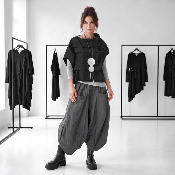 Baumwoll-Hose "moonshine" im Ballonstyle in graphit