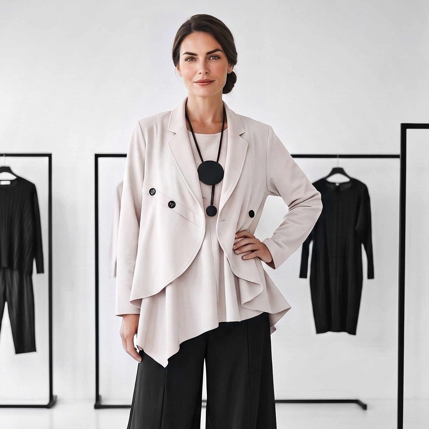 Jacke "Kimu" mit Kragen aus Milano Jersey - verschiedene Farben