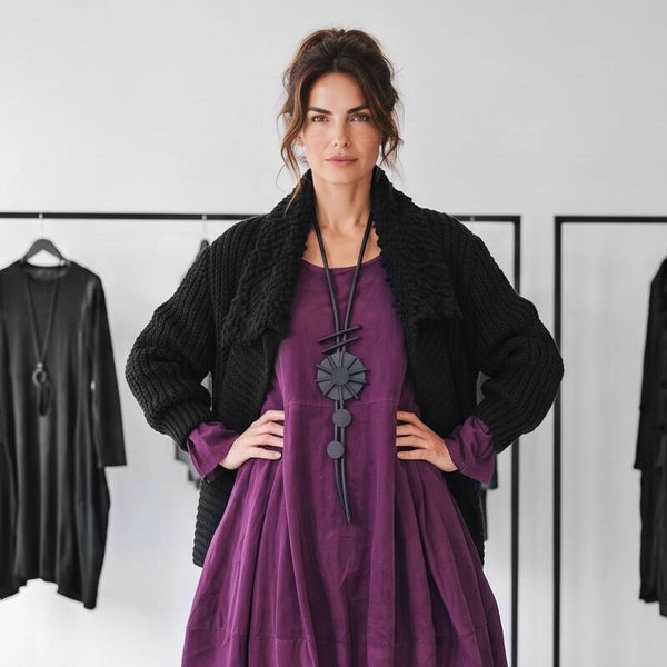Strick Jacke "Barolo" mit Bouclé Kragen - vetschiedene Farben