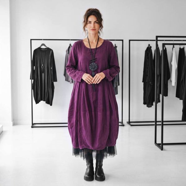 Feinkord Kleid "Gemma" in modischer Tulpenform - verschiedene Farben