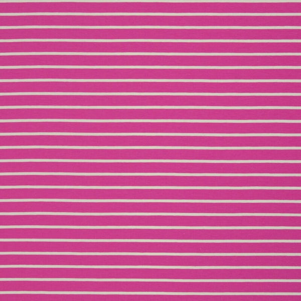 Baumwolljersey Isa Streifen pink/weiß