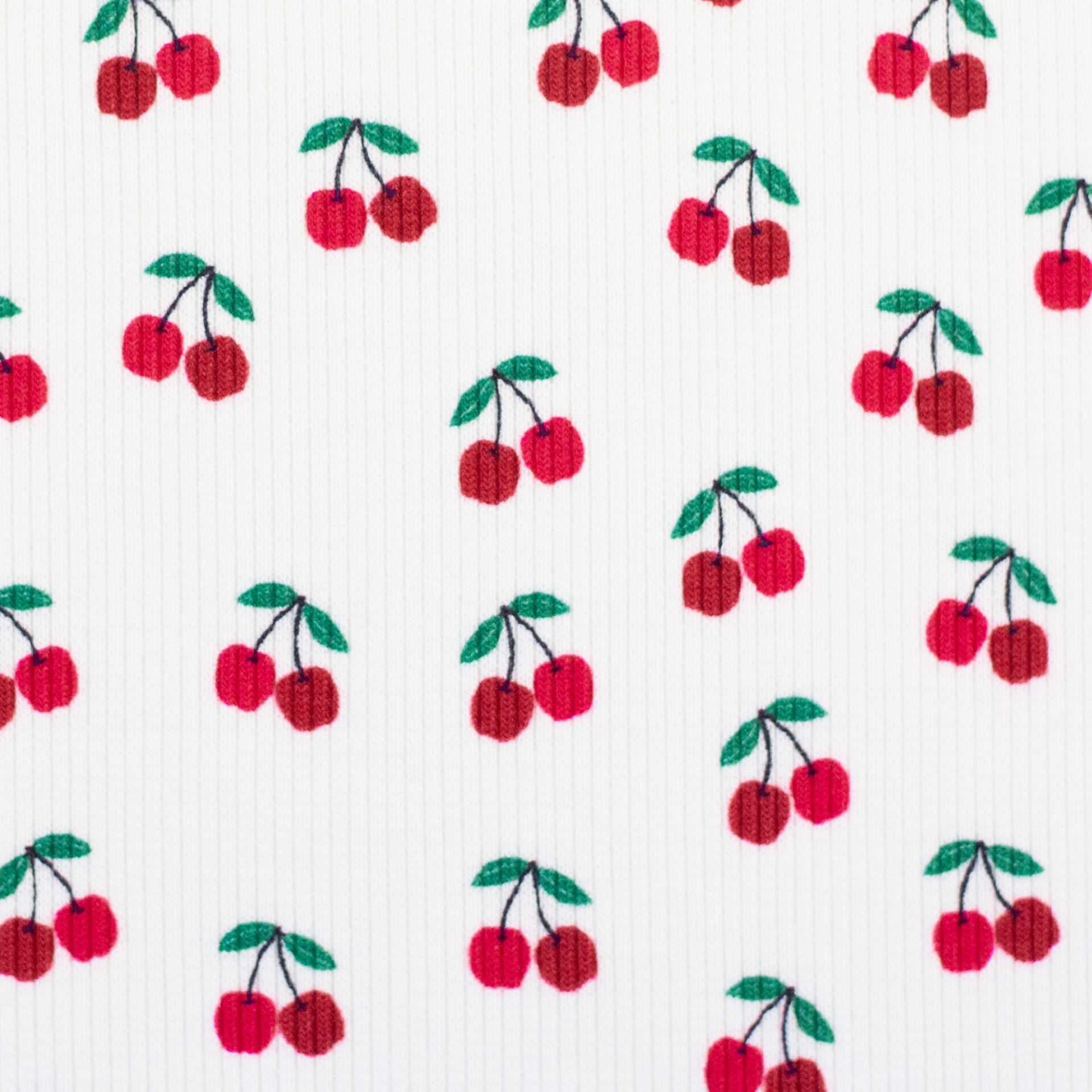 Rippjersey Kirschen weiß