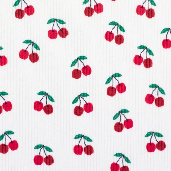 Rippjersey Kirschen weiß