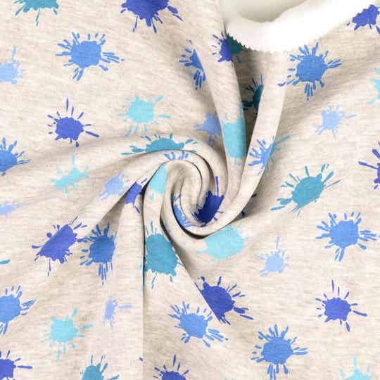 Alpenfleece melange blaue Farbkleckse