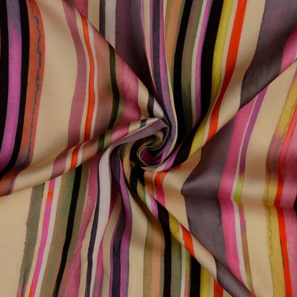 Viskose-Satin bunte Streifen
