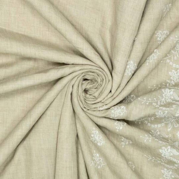 Popeline Mischgewebe mit Bordüre