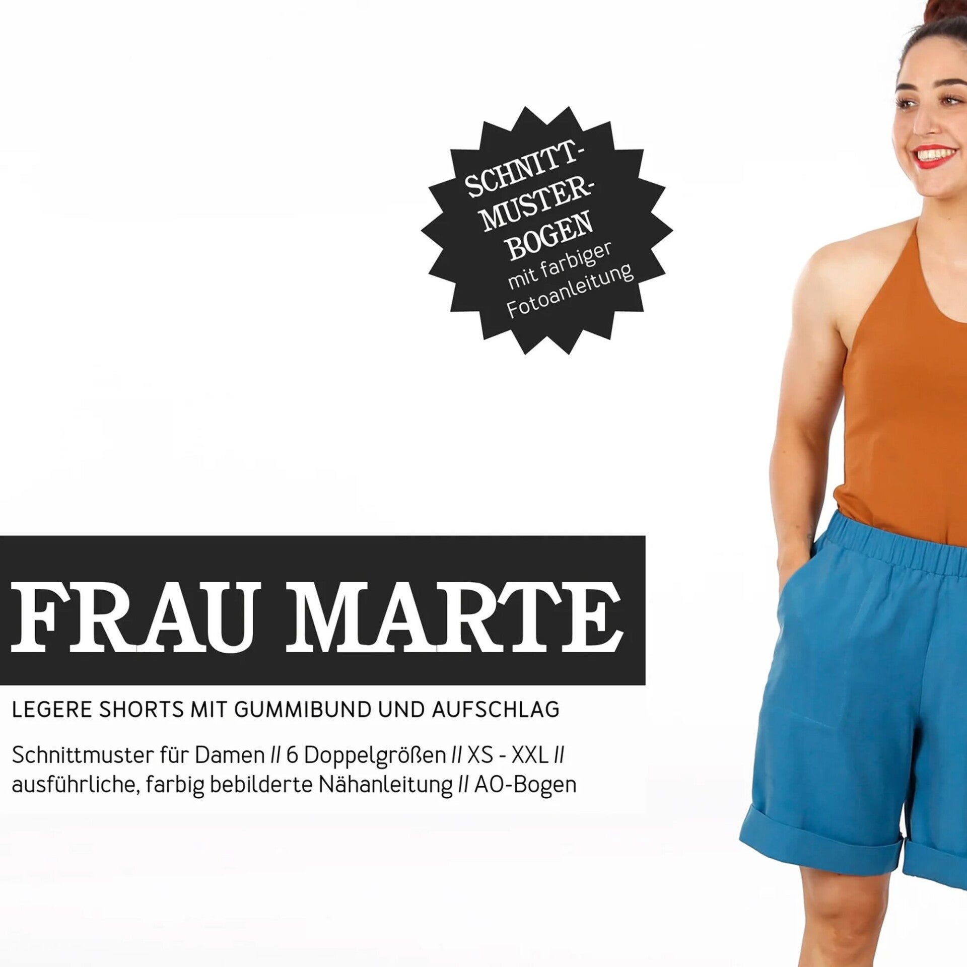 FRAU MARTE • Legere Shorts, Papierschnitt von Studio-Schnittreif