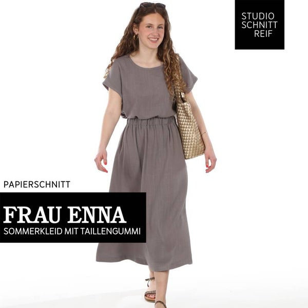 FRAU ENNA • Lockeres Kleid mit Taillengummi, Papierschnitt von Studio-Schnittreif