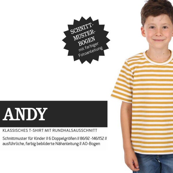 T-Shirt ANDY, Papierschnitt Studio-Schnittreif Kinder