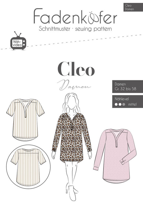 Fadenkäfer Schnittmuster Bluse Cleo Damen – Bluse selber nähen!