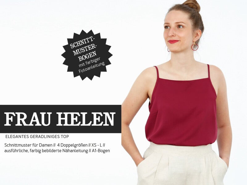 FRAU HELEN • Elegantes Träger-TOP, Papierschnitt von Studio-Schnittreif
