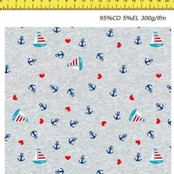 Jersey maritim grau meliert