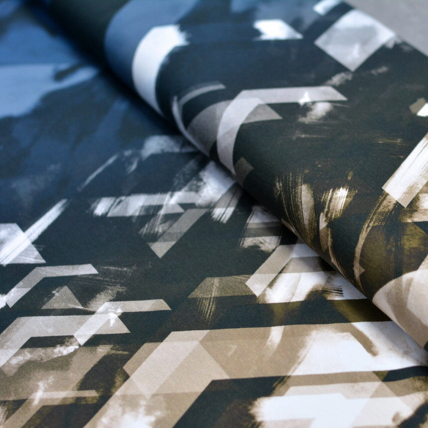 Baumwolljersey Elevate Blau-Camel