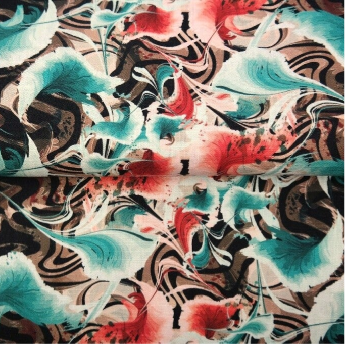 Viskose-Leinen "Animal world"