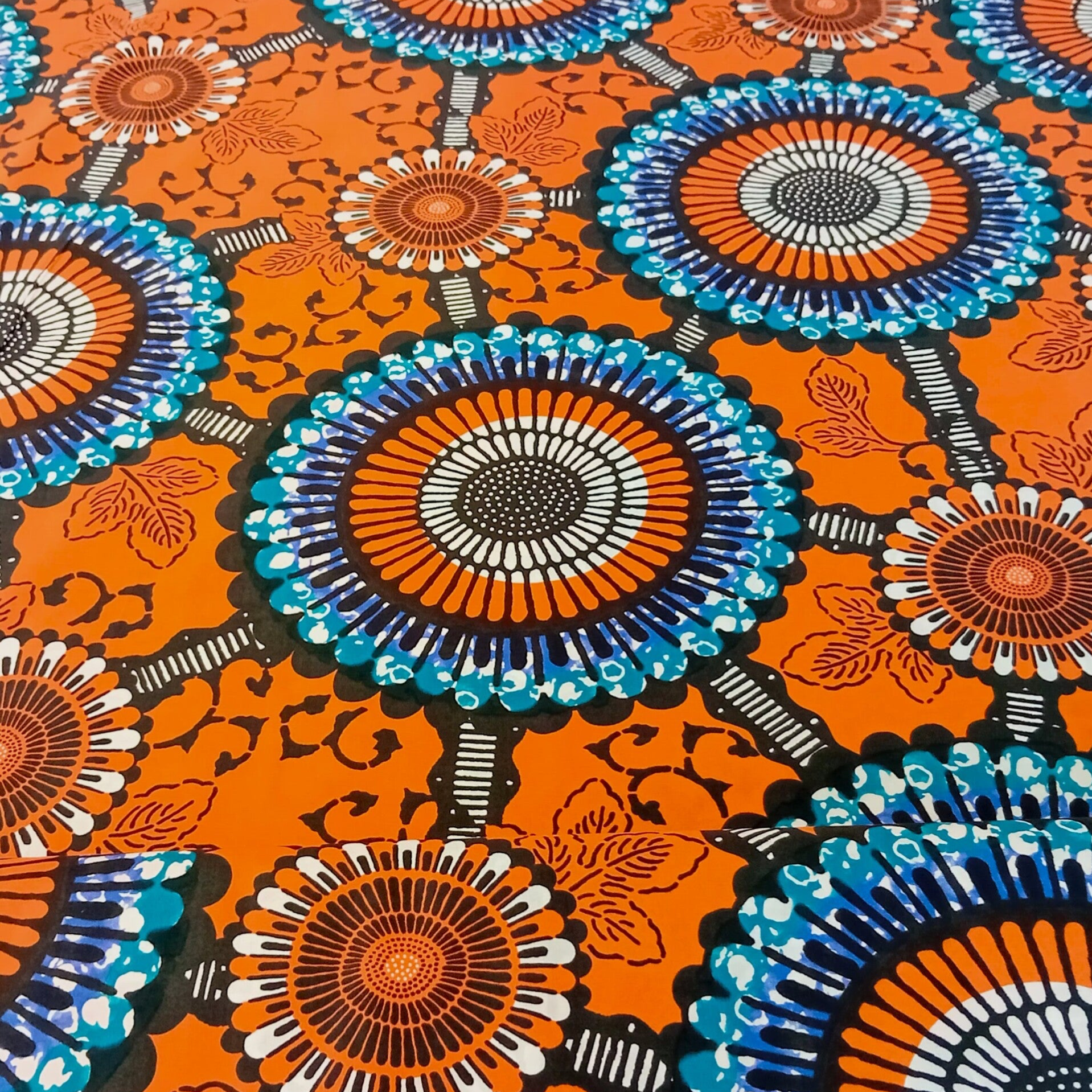 Baumwollpopeline Mandalas orange