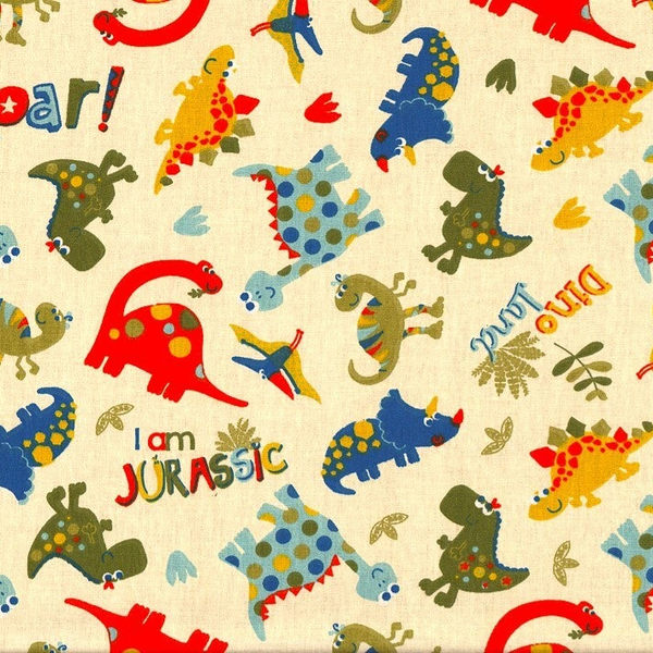 Baumwollstoff Dinos