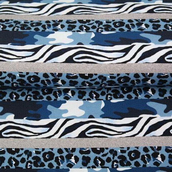 Jersey Streifen Safari blau