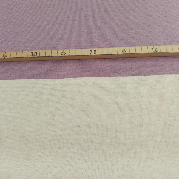Doubleface Strickstoff Lila/Creme