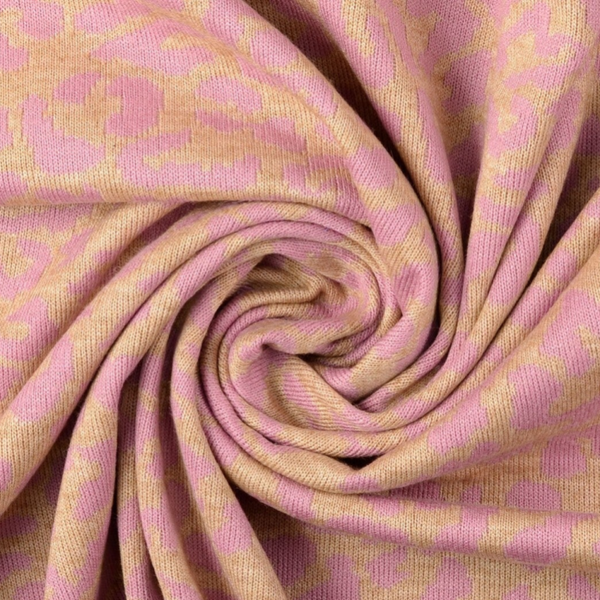 Doubleface Strick Jacquard Leo beige/rosa