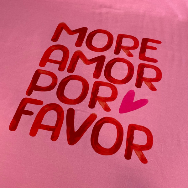 Baumwolljersey Panel  More Amor in rosa