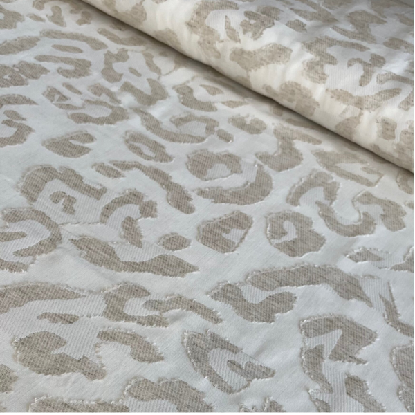 Viskose Leinen Jacquardstoff Leo natur