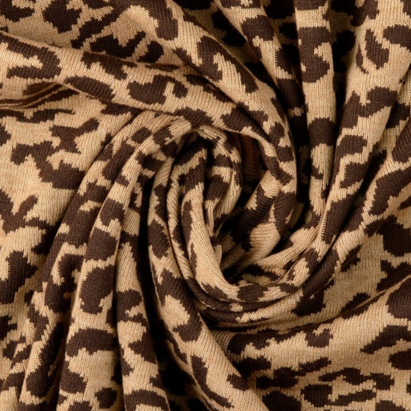 Doubleface Strick Jacquard Leo beige/braun