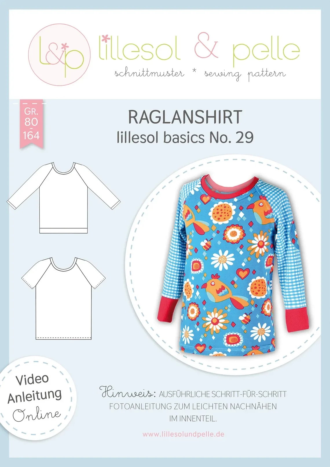 Schnittmuster Raglanshirt Kinder lillesol basics No. 29