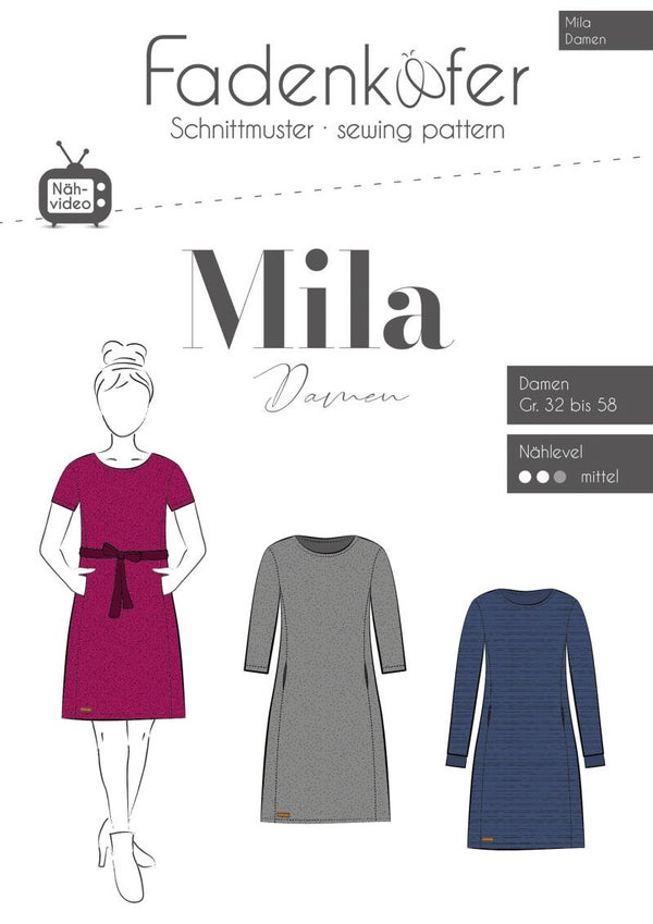 Fadenkäfer Schnittmuster Kleid Mila Damen - Individuelles Kleid selbst genäht!