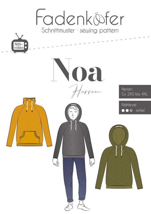 Fadenkäfer Schnittmuster Pullover Noa Herren – Herrenpullover nähen!