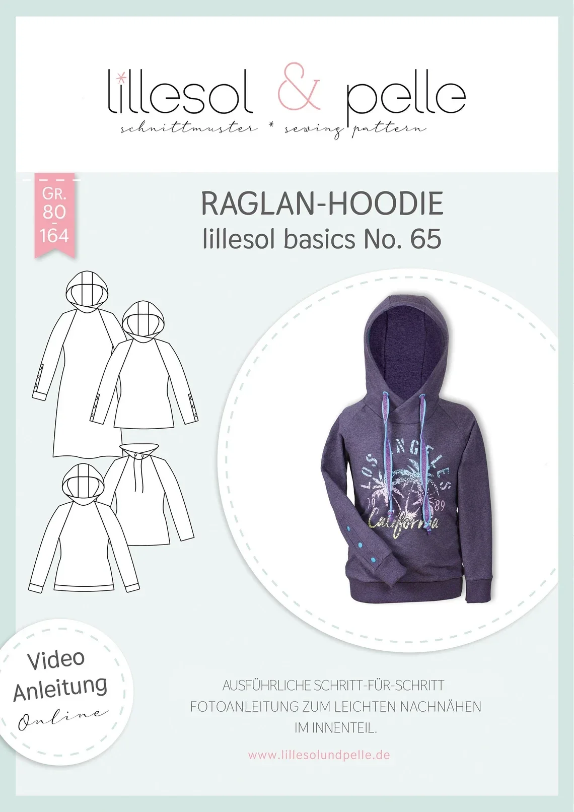 Schnittmuster Raglan-Hoodie Kinder lillesol basics No. 65