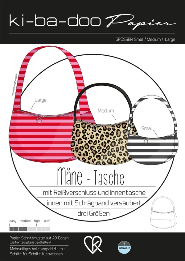 Papierschnitt Tasche - Måne Größe S-M-L von Ki-ba-doo