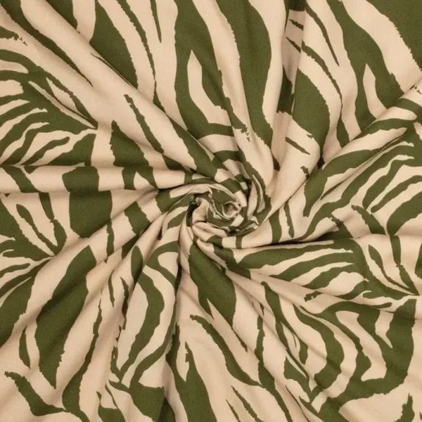 Viskosestoff  Zebra beige-oliv