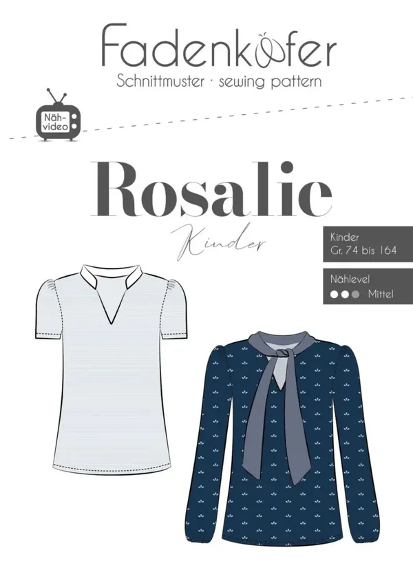 Schnittmuster Schluppenbluse Rosalie Kinder Fadenkäfer
