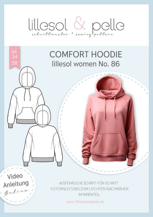 Schnittmuster Comfort Hoodie lillesol women No. 86
