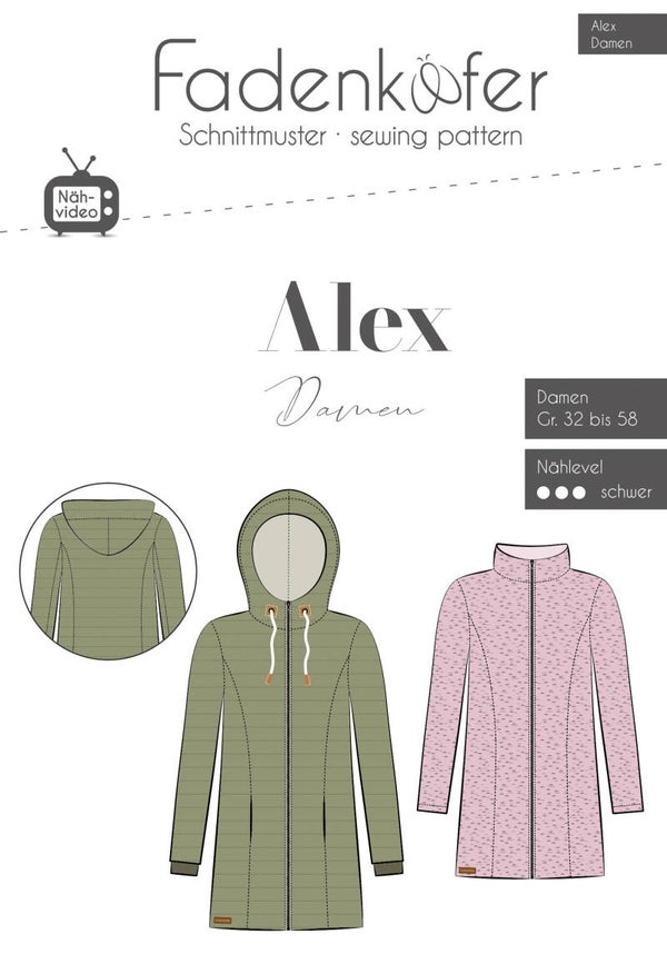 Papierschnittmuster Parka Alex Damen