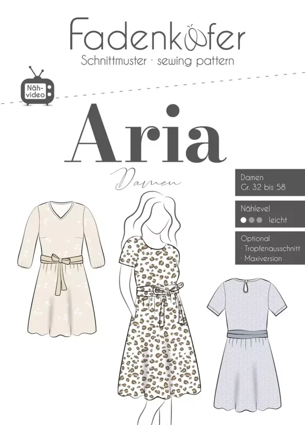 Schnittmuster Kleid Aria Damen von Fadenkäfer