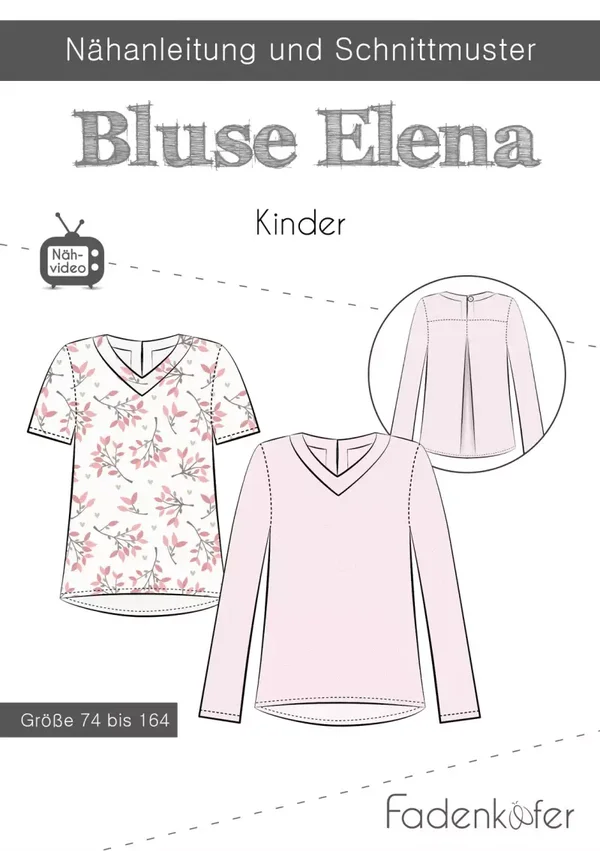 Schnittmuster Bluse Elena Kinder von Fadenkäfer