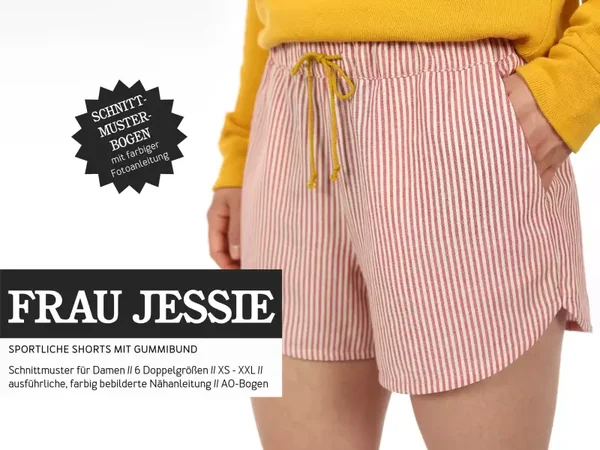 FRAU JESSIE • sportliche Shorts mit Gummibund Papierschnitt von Studio-Schnittreif