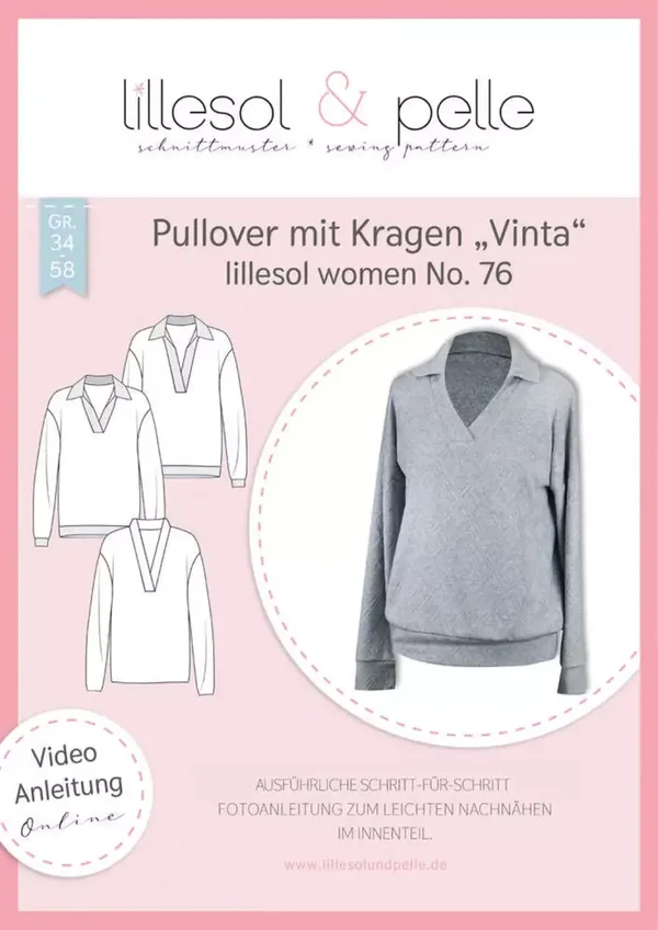 Schnittmuster Pullover mit Kragen "Vinta" lillesol women No. 76