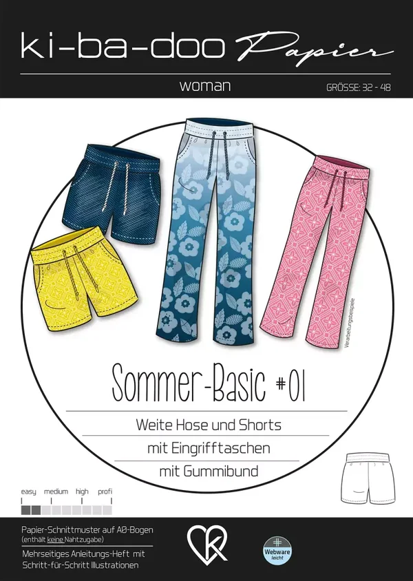 Papierschnitt Basic Mix&Match Sommer Hose woman von Ki-ba-doo
