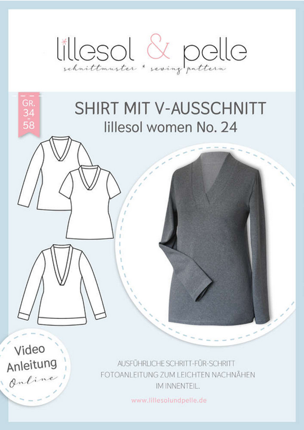 Lillesol Schnittmuster Shirt mit V-Ausschnitt lillesol women No. 24