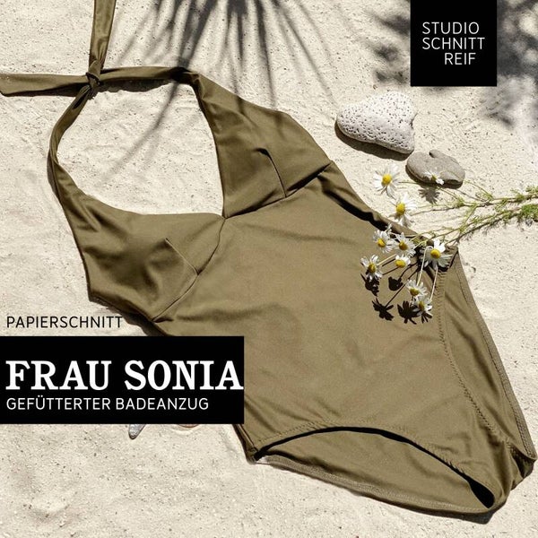 Badeanzug, FRAU SONIA, Papierschnitt Studio-Schnittreif
