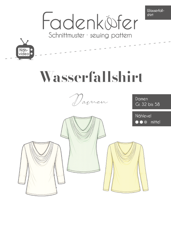 Fadenkäfer Schnittmuster Wasserfallshirt Damen - Lieblingsshirt selbst nähen