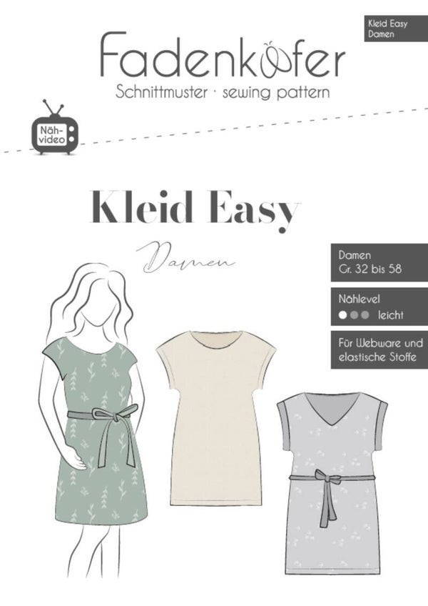 Fadenkäfer Schnittmuster Kleid Easy Damen - Individuelles Kleid selbst gestaltet!!
