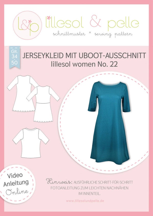 Lillesol Schnittmuster Jerseykleid mit U-Boot-Ausschnitt women No.22