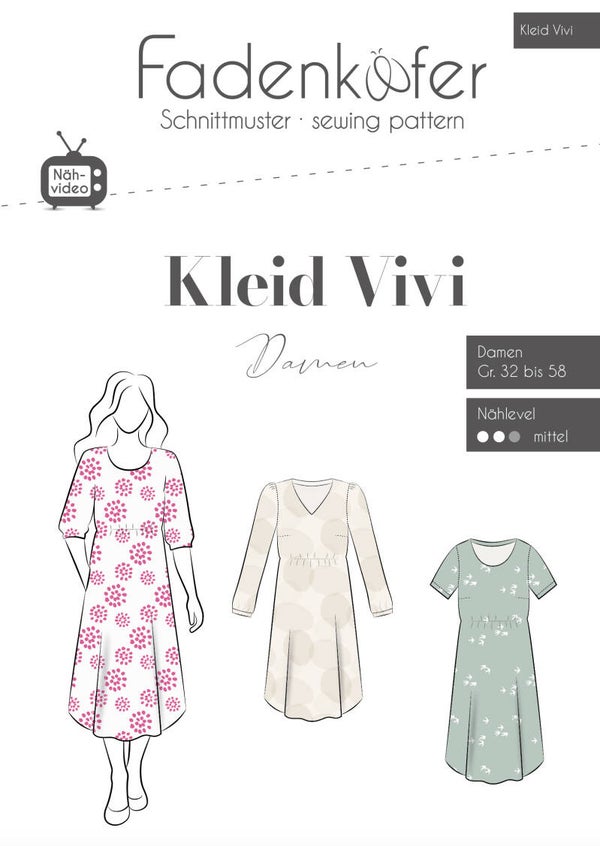 Fadenkäfer Schnittmuster Kleid Vivi Damen - elegantes und vielseitiges Kleid!