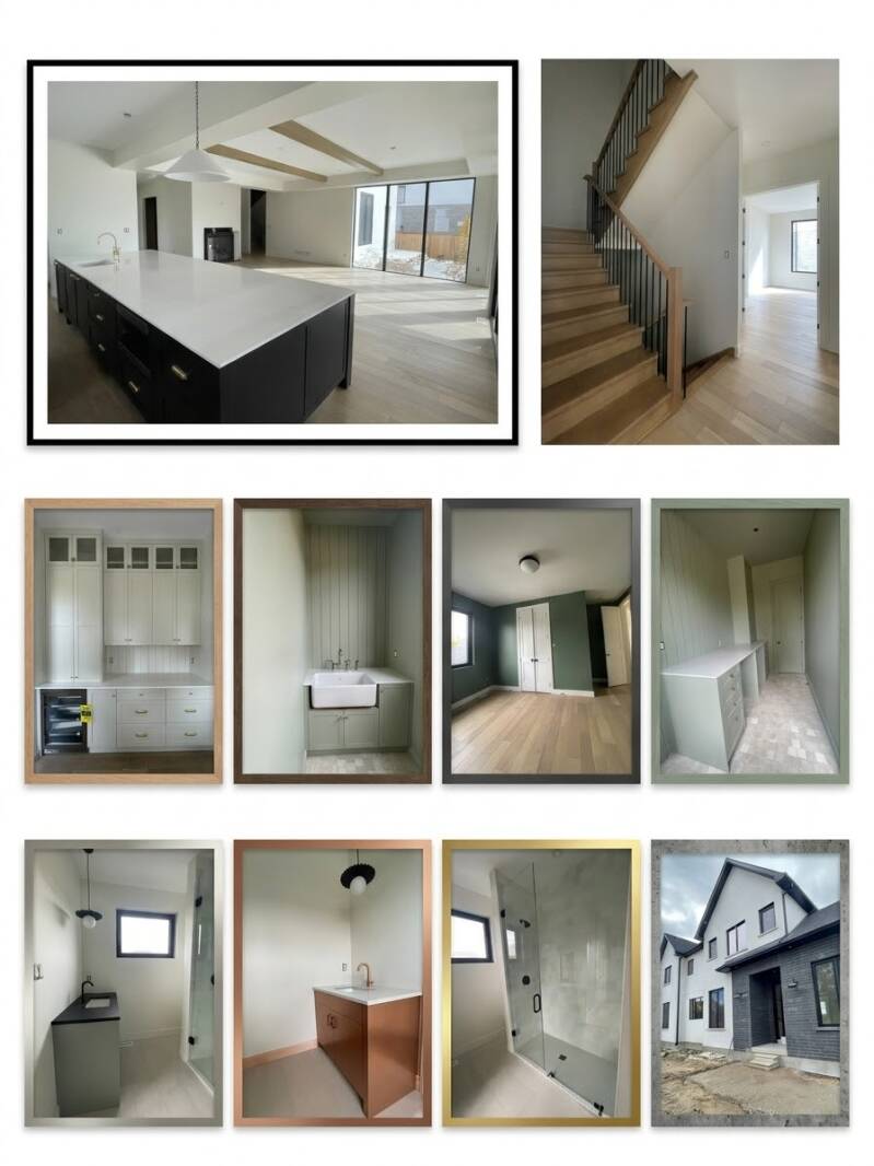 Modern home and bathroom spaces with spotless vanities, clean tiled shower, and pristine exterior showcasing professional cleaning quality.