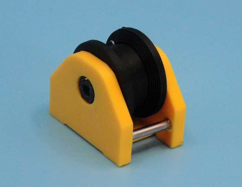 Lier type A met enkele rollers, drum diameter 20mm, breedte 11mm, voor schaal 1/50 modellen, met rem