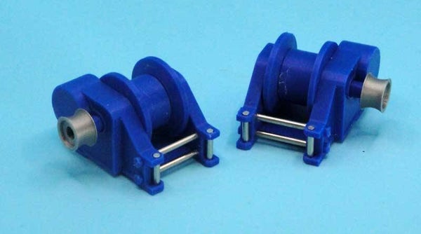 Lier type D met motor en extra verhaal trommel , drum diameter 24mm, breedte 15 mm, voor schaal 1/50 modellen, met rem